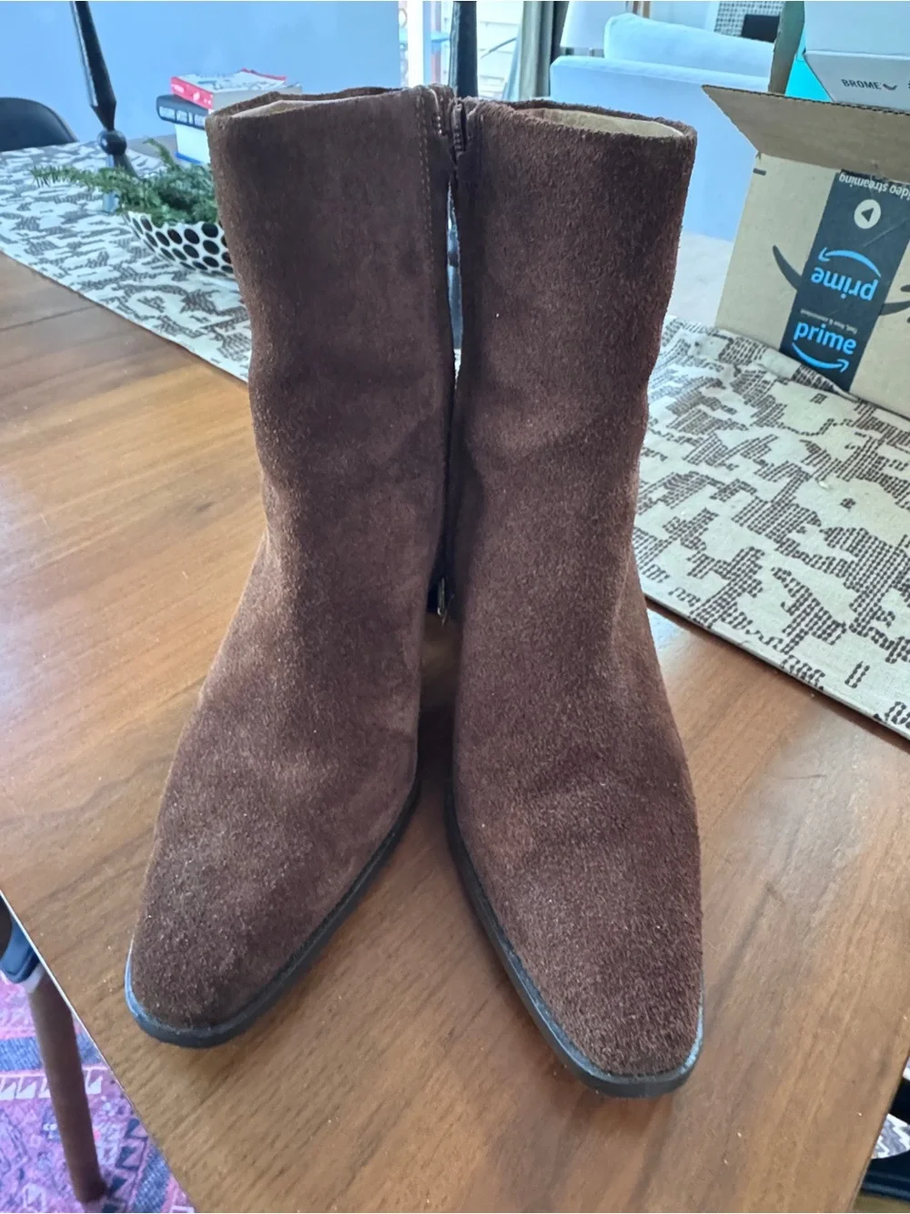 Women's Madewell Ardin Suede Boots in Brown - Classic 2” Block Heel, barely worn